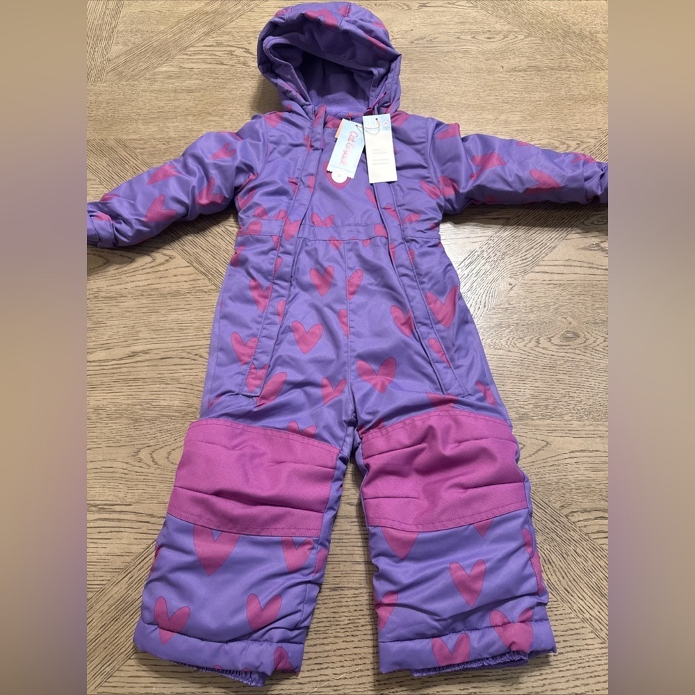 Cat & jack 18month snow suit purple, pink Cozy inside and hood